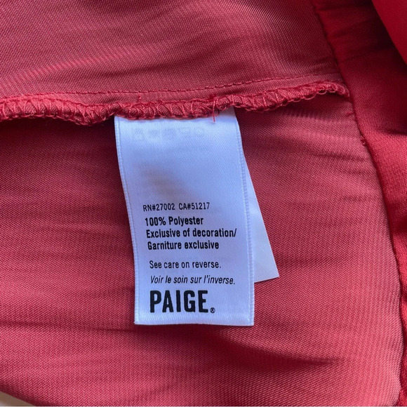 Paige parisa rust color red embroidered satin wrap dress 22260 - Picture 10 of 13